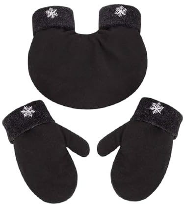 Milageto 3 Piezas Guantes Invierno Pareja Guantes Fleece Térmicas Unidas Confeccionadas en Poliéster Suaves Y Cálidas Adecuados para Regalar Sen, Negro, universal