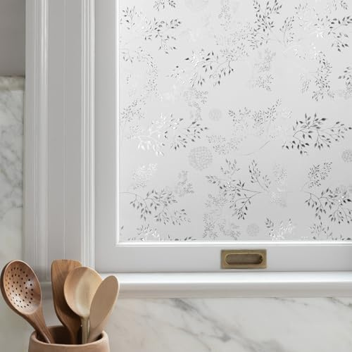 Elderberry Window Privacy Film by Artscape - Decorative Privacy Frosted Glass Design, Static Cling, Day and Night Privacy, UV Protection, Easy to Apply and Removable, Made in USA - 36 x 72 Inch