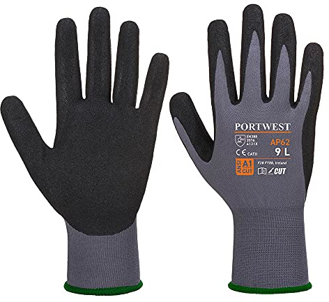 Portwest AP62 Dermiflex Aqua Glove Grey/Black, X-Large