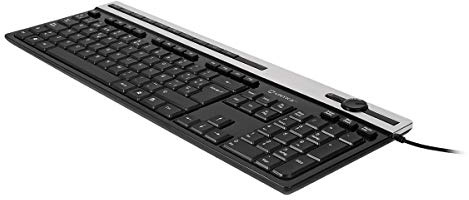 Unykach Teclado Multimedia A2930, Tecla Plana de Membrana con 105 Teclas+12 Multimedia, Conexión USB, Disposición QWERTY Español