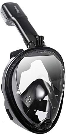 Flyboo Maschera da Snorkeling,Maschera Subacqueacon con Visuale Panoramica 180° Design Pieno Facciale e Compatibile con Videocamere Sportive Maschera per Immersioni per Adulti Bambini