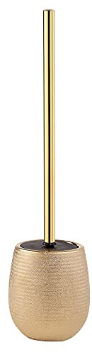 Gedy Oro, G-Astrid - Escobilla para Inodoro de Apoyo, Dimensiones 47 x 11,5 x 11,5 cm, Peso 0,648 kg, escobilla de baño de cerámica, año de garantía 2, diseño de R&S, única