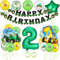 Popuppe Kindergeburtstag Deko, Geburtstagsdeko Jungen 2 Jahre, Kinder Geburtstag Party Dekoration Set Mit Traktor Luftballon,Bagger Luftballon,Happy Birthday Banner