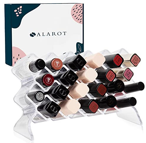 Salarot Lippenstift Organizer Acryl mit 22 Fächern - Transparente Lippenstift Aufbewahrung als Schminktisch Beauty Kosmetik Organizer - Lippenstifthalter Schminktisch Zubehör - Ideales Frauen Geschenk