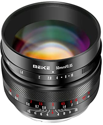 Meike Lente de Enfoque Manual de Gran Apertura de 50 mm f0.95 Compatible con cámaras Digitales Panasonic Lumix M43 MFT sin Espejo GH3 GH4 GH5 GH6 GH7