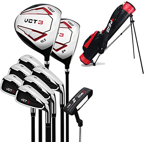 YilwnnCse 9-teiliges Komplettes Herren Golfschläger Set, Anfänger Komplettsatz, Graphit Schaft, Rechtshand, Herren Schlägerset für die rechte Hand