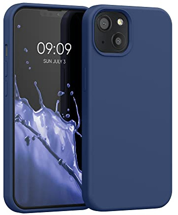 kwmobile Handyhülle für iPhone 13 Hülle, für iPhone 13 Case - Hülle Silikon - kabelloses Laden - Marineblau
