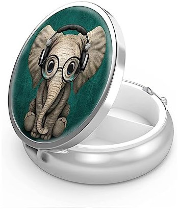 1 Pièces Mini Boîte Médicaments Ronde Portable Métal Petit Distributeur De Pilules De Voyage Pour Sac À Main