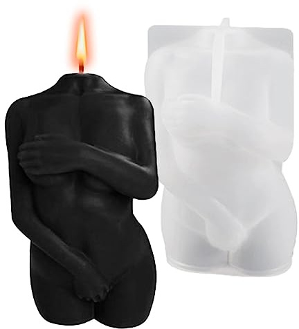 Lecerrot Moldes para Velas en Cuerpo, Moldes Silicona Macho Hembra para Hacer Velas, Molmultifuncional para Chocolate, Resina, Velas para niños, proyectos artesanales para niñas