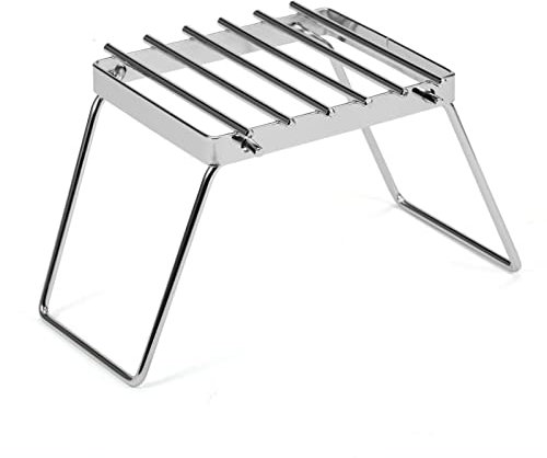 HUIOP Multifunctional Folding Campfire Grill Portable Stainless Steel Camping Grill Grate Gas Stove Stand,Camp Pot Stand