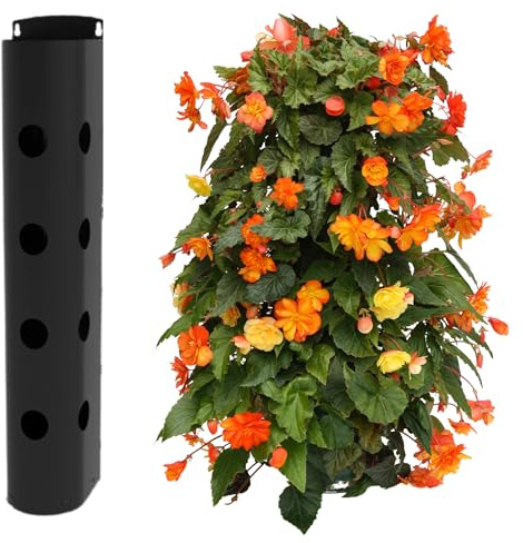 Fioriera verticale salvaspazio da parete, a torre, per aiuole, frutta, verdura, erbe, fragole, per esterni, giardino, terrazza, balcone, alternativa a letti e vasi