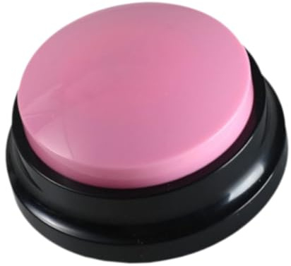 Generic Pulsante parlante registrabile Noise Maker Regali 8,8x4,2 cm Semplice da usare Giocattolo per bambini Risposta Cicalino Pulsante cane per la, ROSA