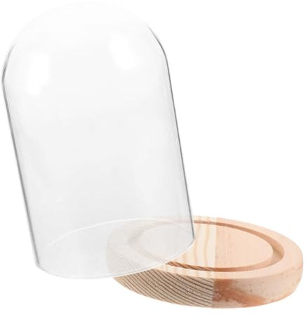 RORPOIR Vitrine Verre Transparent avec Base Cloche Verre pour Décorations -Jardin Et Fleurs Préservées Accessoire De Table Élégant Et