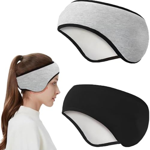 ZEPIQOR Diadema para Deportes de Invierno para Mujeres y Hombres, Calentadores de Orejas Diademas Orejeras Diadema Cálida Resistente al Viento, Correr Caminar Trotar Bicicleta, 2 Piezas