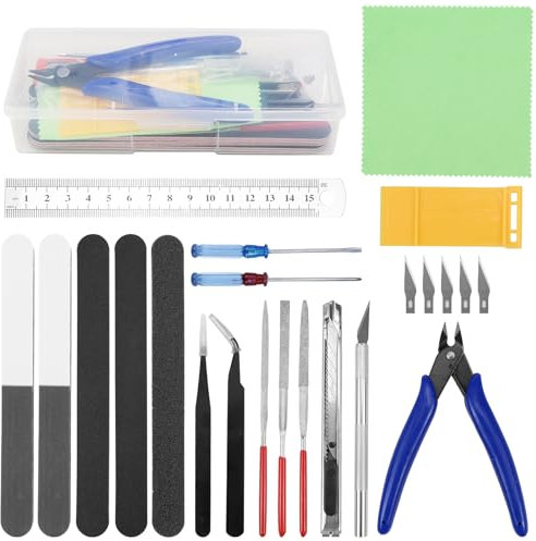 TYBYBB Modellbau Werkzeug Set DIY Bastelwerkzeug Set Kompatibel mit Gundam Tool Kit Hobby Werkzeug Set Modellbau-Werkzeugsatz für DIY Panzer Flugzeug Automodell Montagebaukasten (24 Stück)
