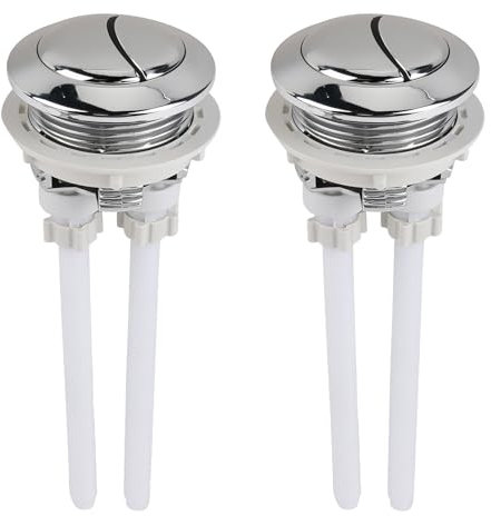 2Pcs Toilet Boutons de Chasse d'eau 38mm, Double Bouton de Chasse d'eau de Remplacement, Réservoirs Toilettes Bouton Poussoir Universels pour Réservoir d'eau de WC