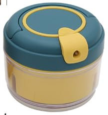 Tritatutto manuale - Tritatutto per Cipolle 200 ml - Plastica PP - Mini Tritatutto 5 Secondi - Per Verdure, Cipolle, Aglio (Giallo-Blu)