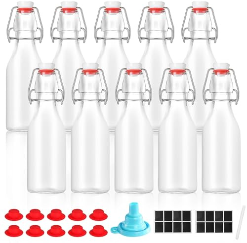 Glass Bottles with Stoppers & Screw Caps Clear Swing Top Glass Bottles