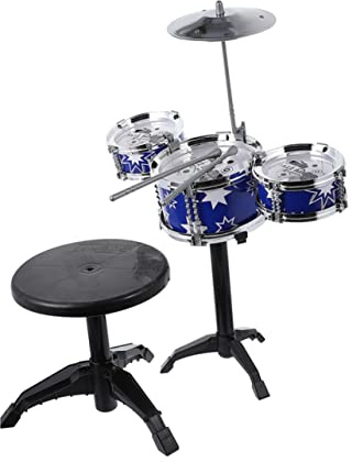 HOMOBABE Set Batteria Giocattolo Musicale Per Bambini Piccoli, Tamburo Educativo Suoni Forti, Strumento Musicale Per Feste e Apprendimento Precoce, Resistente e Adatto a Tutte Le Età