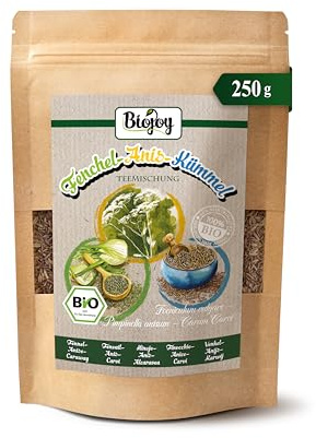 Biojoy Ekologiskt löst te med fänkål, anis och kummin, hela frön, 250 g | Blandning av fänkåls, anis och kumminfrön