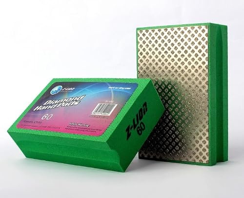 MACHSWON Electroplated Diamond Sanding Blocks Green Bright Polishing Grinding Hand Pads Block for Granite Marble Glass Stone 60 Grit