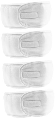 iplusmile 4pièces Bandeau Pour Femme Extensibles Lot Ruban Adhésif Pour Bain Douche Et Maquillage Visage Blanc