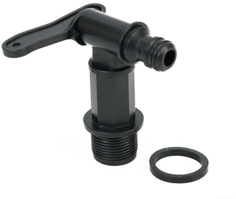 Rubinetto di scarico del serbatoio dell'acqua potabile o dei rifiuti freschi con adattatore filettato BSP per roulotte, camper o barca, valvola a leva in plastica per collegamento flessibile del tubo