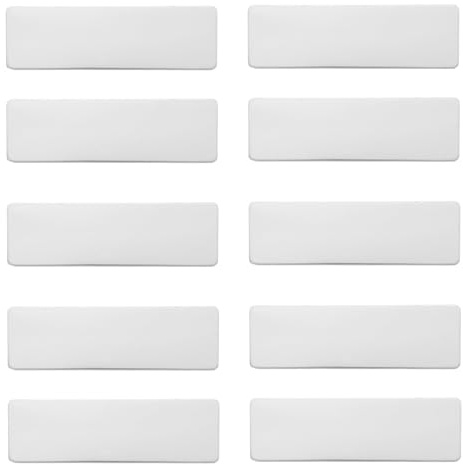 TOVINANNA Lot de 10 Badges Nominatifs en Acier Inoxydable Miroir Plaques Vierges Épingle de Fixation Supports de Gravure Solide pour Bureau et Identification Professionnelle