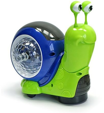 Zhangpu Giocattolo di Lumaca Strisciante con Musica e Luci, Giocattolo di Lumaca Elettrico Che Cammina sulla Pancia Luminoso di Strisciante Musicale per Bambino (Verde)