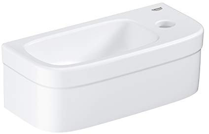 GROHE lave-mains suspendu et autoportant Euro ceramic, 37x18 cm, installation rapide, porcelaine vitrifiée, finition blanc alpin, 39327000 (Import Allemagne)