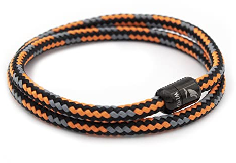 WIND PASSION Paracord surfararmband, flätat armband för män och kvinnor | Handgjort surfararmband, segelrep, maritimt och vattentätt, Small (Wrist size: 14.0-15.4 cm), Rostfritt stål