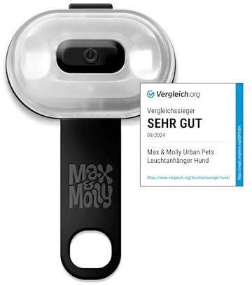 Max Molly | LED Sicherheitslicht für Leine, Geschirr, Halsband, Schwarz, sehr hell