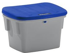 eurokraft pro | Contenitore universale e per materiale da spargere | senza finestra di estrazione | 60 l | coperchio blu