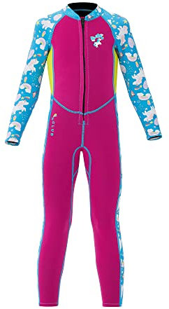 Lansru Neoprenanzug Kinder in 3MM, UPF50+ Neopren Lang Schutz vor Sonnenbrand, bequemer Frontreißverschluss, perfekt für Schwimmkurse