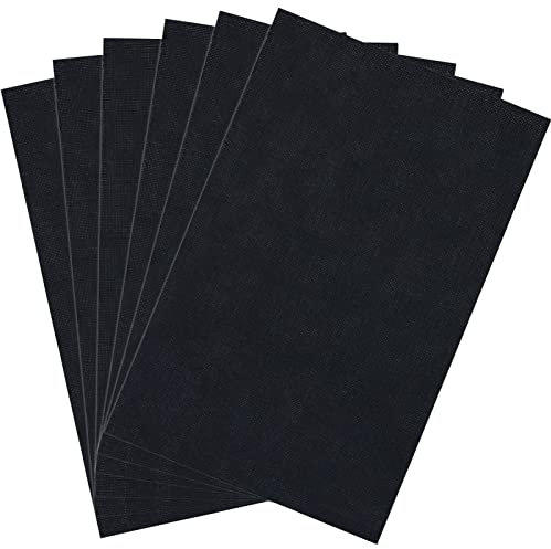 Caydo 6 Stück Aida-Tuch, 14 Count, schwarzer Kreuzstich-Stoff, Baumwoll-Stickstoff für Handarbeiten, Bastelarbeiten, 45 x 30 cm