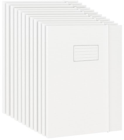 JiaWei Pack de 12 Carpeta con Gomas Elásticas, Lomo de 11 mm, Fabricado en Cartón Extra Fuerte de 350 g/m², para Carpeta A4 - Blanco