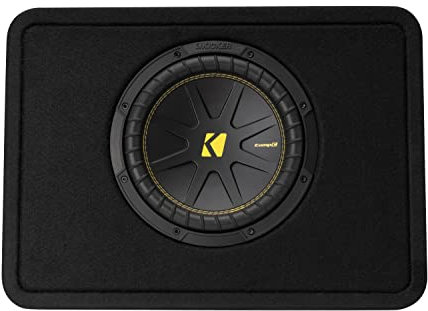 KICKER CompC Loaded Enclosure with 10(25cm) Subwoofer|50TCWC102|2-ohm|500 Watts Peak|125-250 Watts RMS|Forced-Air Cooling|Increased Excursion|Car,Truck, SUV, UTV