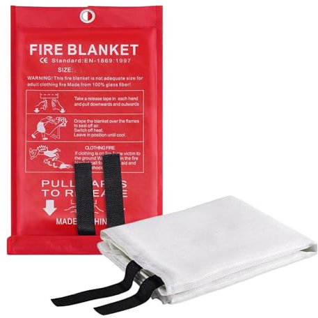 Maciun Feuerlöschdecke, faltbar, leicht, aus Fiberglas, Feuerschutz, Sicherheitsbedarf für Auto, Küche, Camping, etc