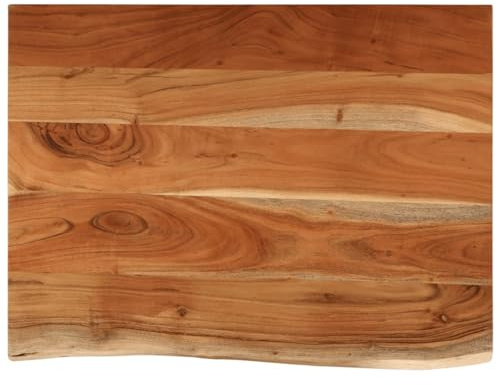 vidaXL Waschtischplatte, Rechteckig Arbeitsplatte mit Naturkante, Waschtischkonsole Tischplatte für Badezimmer, Holzplatte Platte Badmöbel, 80x60x3,8cm Massivholz Akazie