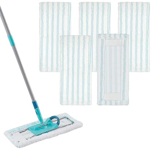 LPAMABA 5 Stück Wischmopp Bezug für Leifheit Profi XL Micro Duo/Profi XL Wischbezug Bodenwischer Ersatzbezug 2-Faser-System Ersatzbezug Mikrofaser Mopptuchbezug für Fliesen und Laminat