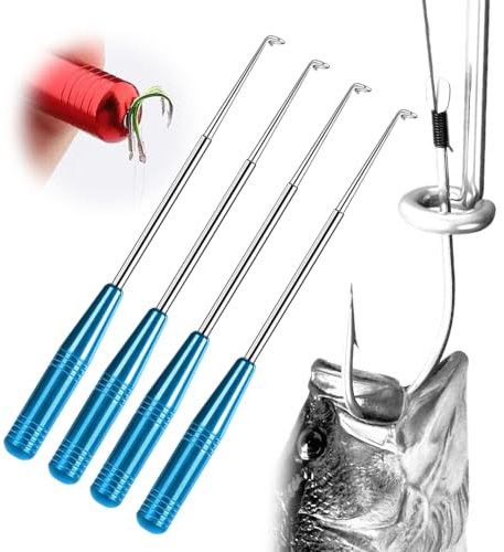 Fishing Hook Quick Removal Device, 2024 New Fishing Hook Remover, Stainless Steel Hook Remover Fishing Handy and Practical, Portable Fishing Accessories for Small and Large Fishing Hooks (4, Blue)