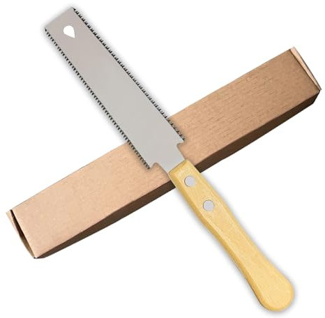 Sierra de mano japonesa pequeña, 2 piezas de sierra de extracción de dientes finos para cortar madera, mango de madera de doble filo con una caja dedicada, sierra de mano portátil para podar