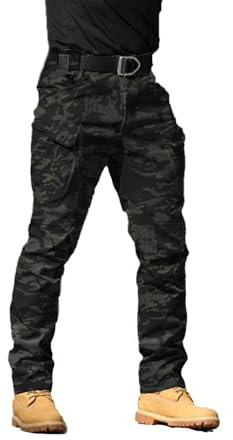 DabinFa Flexcamo - Pantaloni Tattici Impermeabili, Pantaloni Tattici Texwix, Pantaloni Cargo Flex Camouflage per Gli Uomini (A Camouflage,L)