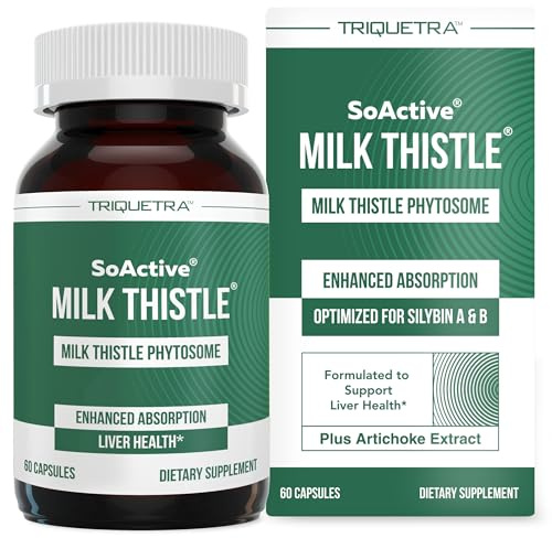 SoActive® Milk Thistle: 10X More Effective Milk Thistle Phytosome, Optimized for Essential Bioactive Silybin A & B Plus Bilear® Artichoke Extract & Bile Enhancer - Liver Support | 60 Servings