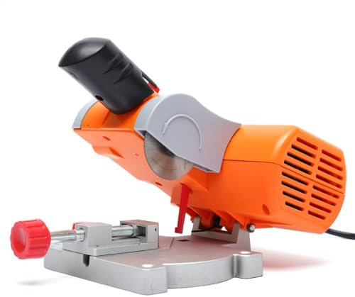 Mini Cut Off Machine, Electric Mitre Saw Table Machine, Wood Metal Cutter, Adjustable 0-45° Bench Cut Off Chop Saw, for Cutting Metal, Aluminum, Copper, Plastic, Wood, 220V 90W