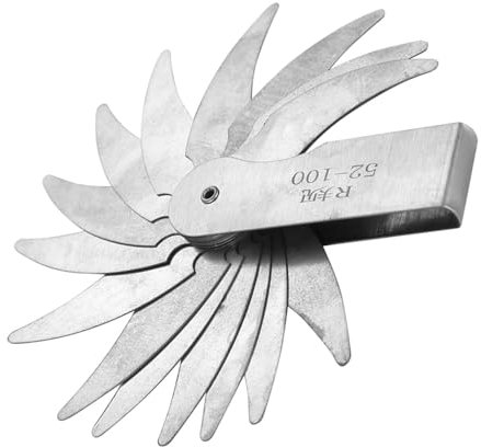 アールゲージ Edelstahl-Radienlehre, 1 Bis 100 Mm, Edelstahl-Radiuskehllehre, Außen, Innen, Konkav, Konvex, Messwerkzeug (R52-100MM)