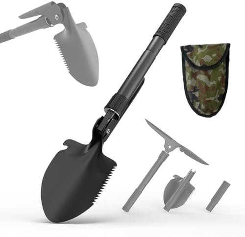 Ultra-Portable Folding Shovel - Pocket Size Lightweight Spade for Hiking, Gardening & Emergencies - Mini Foldable Tool for Outdoor Adventures