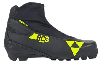 Fischer RC3 Classic Mens Cross Country Race Ski Boots (Black/Yellow, 44)