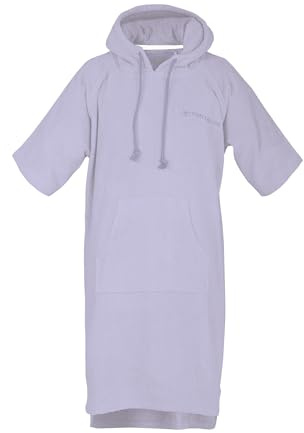 TOM TAILOR Poncho da surf per donna e uomo, L-XL, 100% cotone/spugna, poncho da bagno con cappuccio, marsupio e logo ricamato, viola (Soft Lilac)