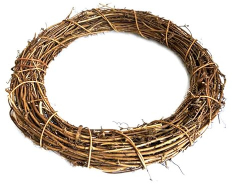 Marco De Corona De Ratán | Guirnalda De Mimbre para Decoración Navideña | Anillo De Ratán Natural A Mano, Ratáns De Corona De Rama De Vid, para Bricolaje, Artesanía, Puerta Delantera, Colgante De